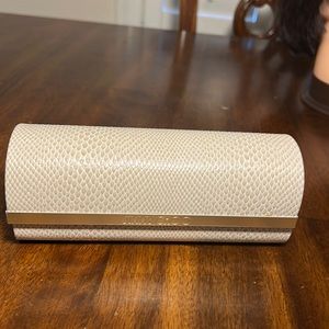 JIMMY CHOO  cream snake skin case unisex.